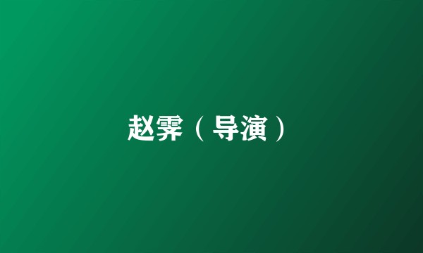 赵霁（导演）