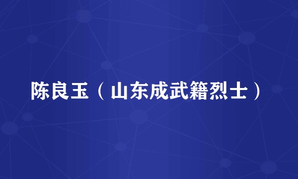 陈良玉（山东成武籍烈士）