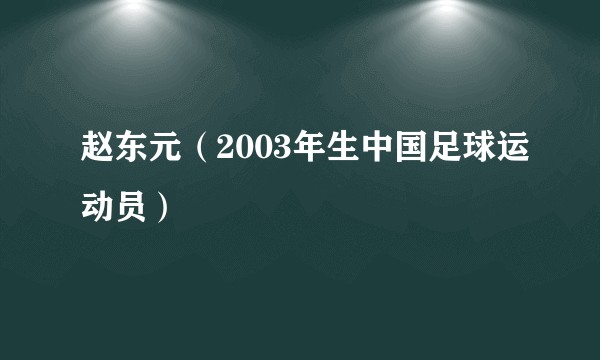 赵东元（2003年生中国足球运动员）