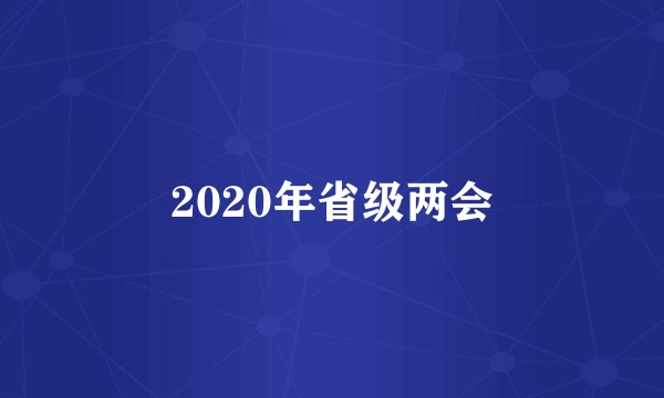 2020年省级两会