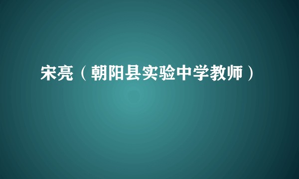 宋亮（朝阳县实验中学教师）