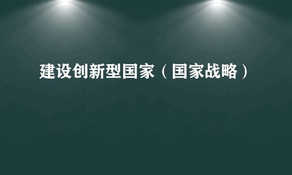 建设创新型国家（国家战略）