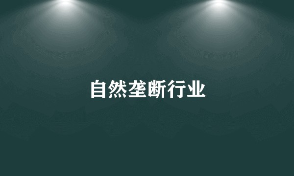 自然垄断行业