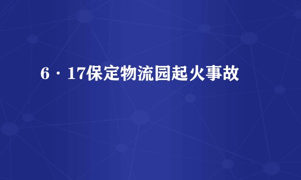 6·17保定物流园起火事故