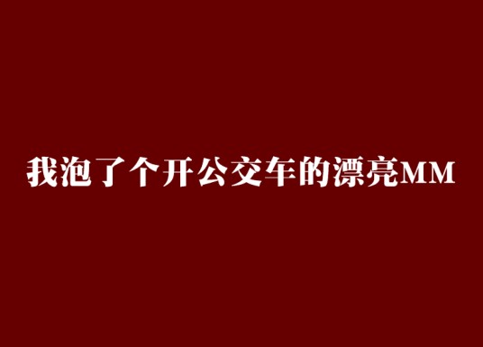 我泡了个开公交车的漂亮MM