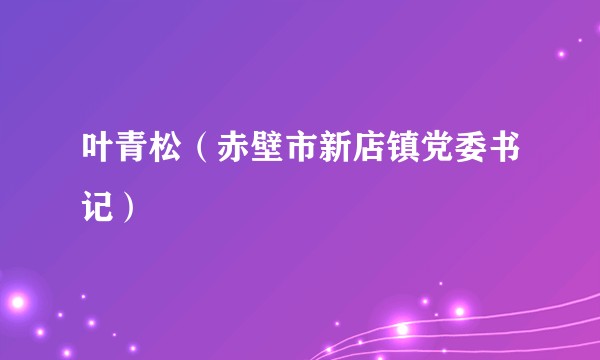 叶青松（赤壁市新店镇党委书记）