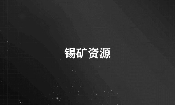 锡矿资源