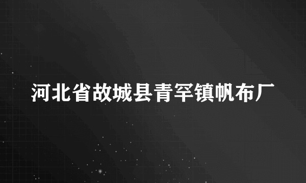 河北省故城县青罕镇帆布厂