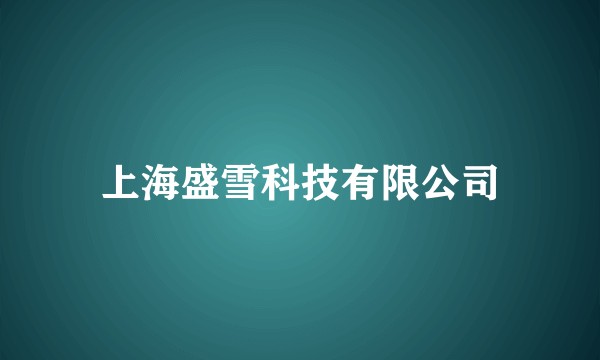 上海盛雪科技有限公司