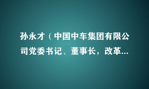 孙永才（中国中车集团有限公司党委书记、董事长，改革先锋，最美奋斗者，中共二十大代表，第十四届全国政协委员）