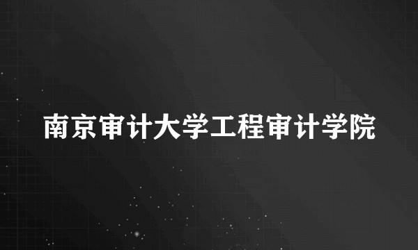 南京审计大学工程审计学院