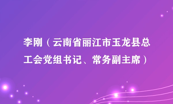 李刚（云南省丽江市玉龙县总工会党组书记、常务副主席）