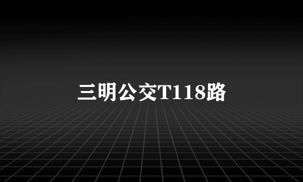 三明公交T118路