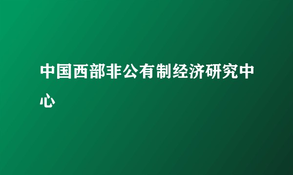 中国西部非公有制经济研究中心