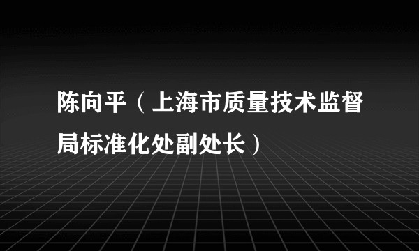 陈向平（上海市质量技术监督局标准化处副处长）