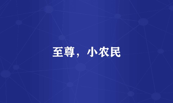 至尊，小农民