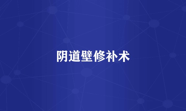 阴道壁修补术