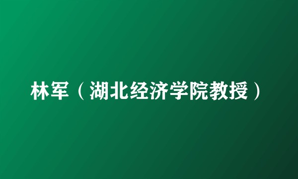 林军（湖北经济学院教授）