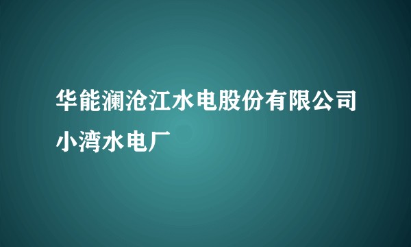 华能澜沧江水电股份有限公司小湾水电厂