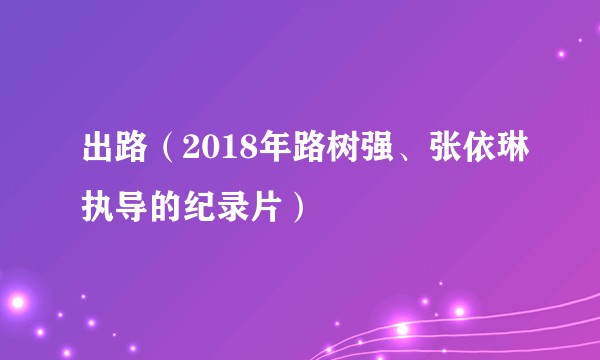 出路（2018年路树强、张依琳执导的纪录片）