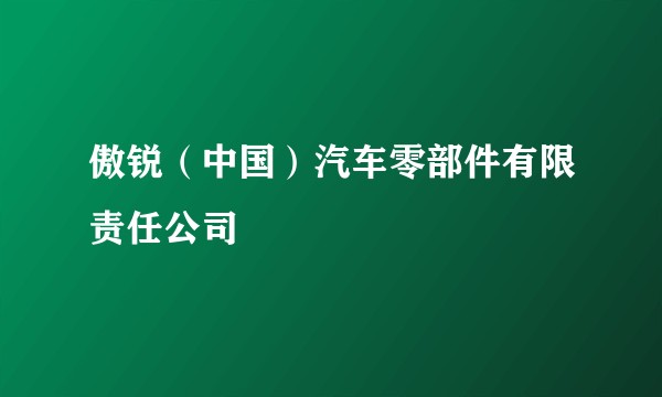 傲锐(中国)汽车零部件有限责任公司