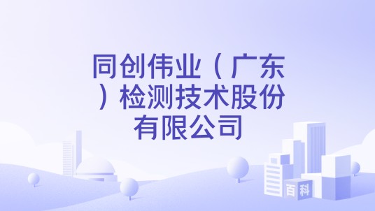 同创伟业(广东)检测技术股份有限公司