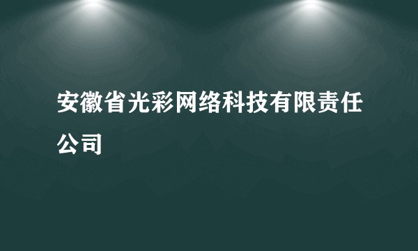 安徽省光彩网络科技有限责任公司