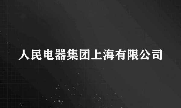 人民电器集团上海有限公司