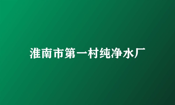 淮南市第一村纯净水厂