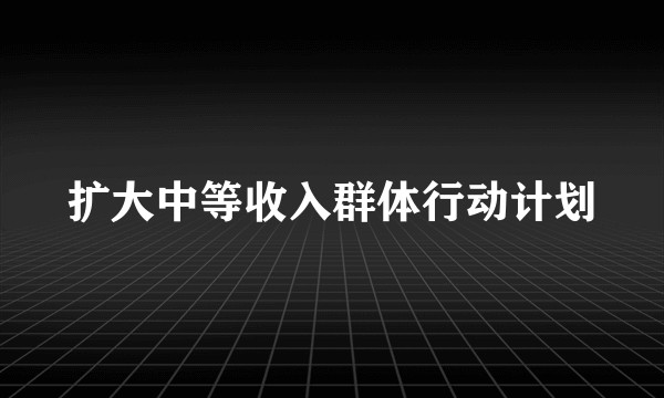 扩大中等收入群体行动计划