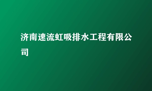 济南速流虹吸排水工程有限公司