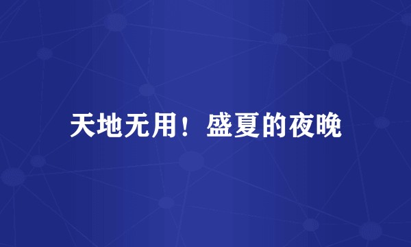 天地无用！盛夏的夜晚