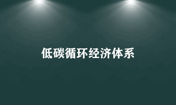 低碳循环经济体系
