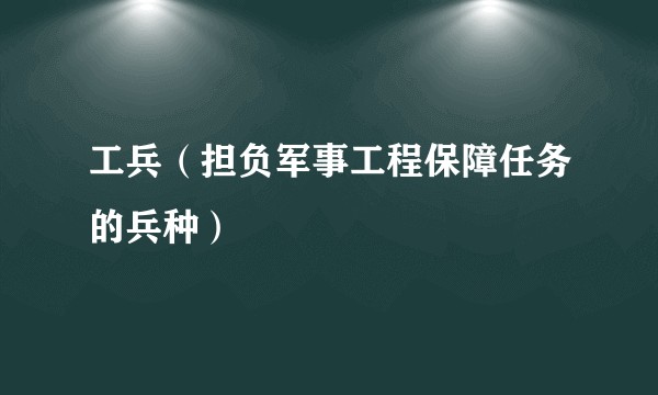 工兵(担负军事工程保障任务的兵种)
