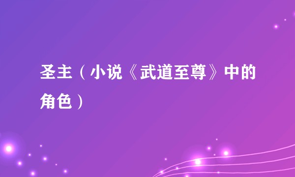 圣主（小说《武道至尊》中的角色）