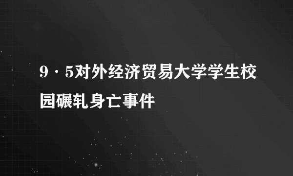 9·5对外经济贸易大学学生校园碾轧身亡事件