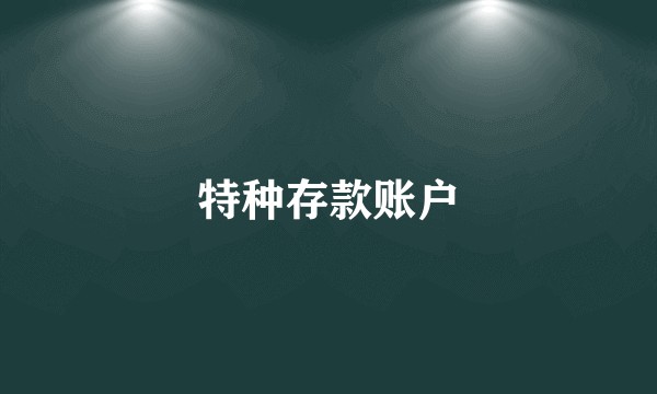特种存款账户