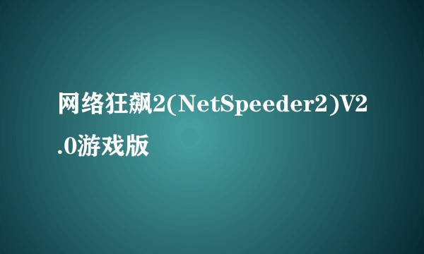 网络狂飙2(NetSpeeder2)V2.0游戏版