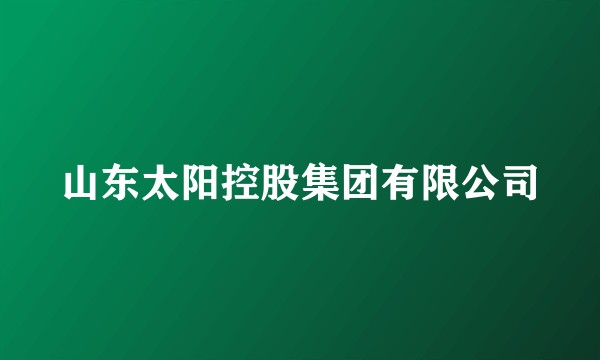 山东太阳控股集团有限公司