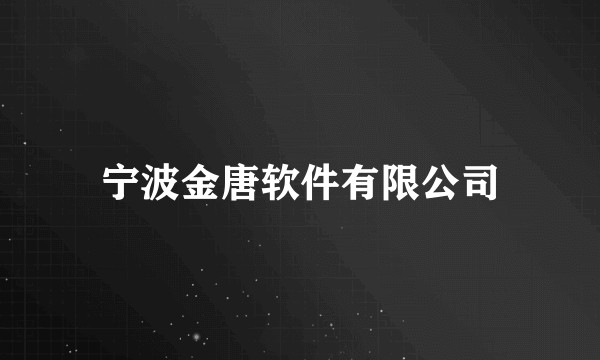 宁波金唐软件有限公司