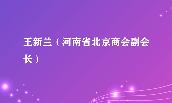 王新兰（河南省北京商会副会长）