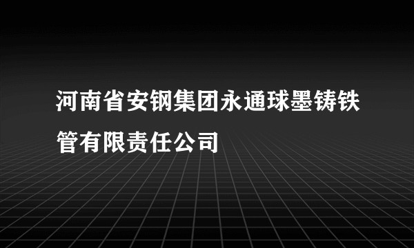 河南省安钢集团永通球墨铸铁管有限责任公司