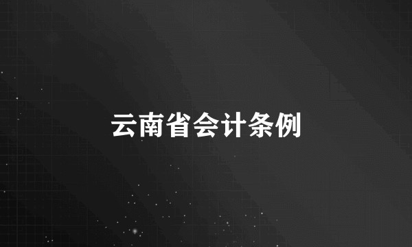 云南省会计条例