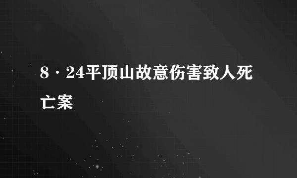 8·24平顶山故意伤害致人死亡案