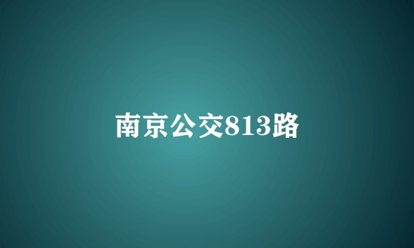 南京公交813路