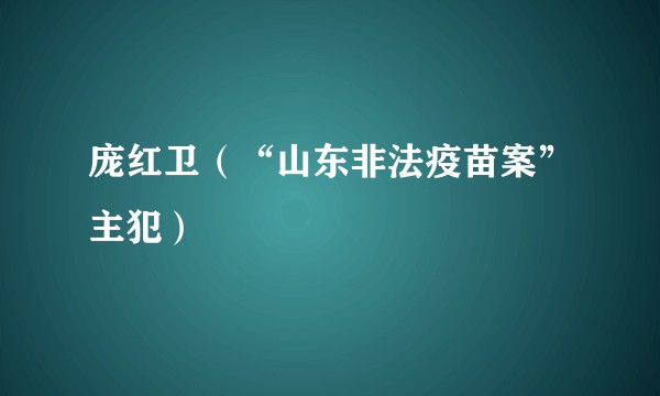 庞红卫（“山东非法疫苗案”主犯）
