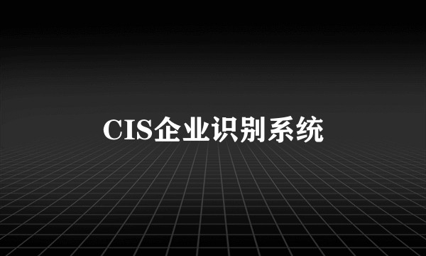 CIS企业识别系统