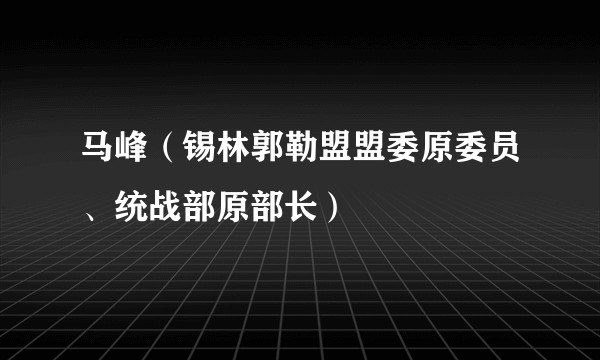 马峰（锡林郭勒盟盟委原委员、统战部原部长）