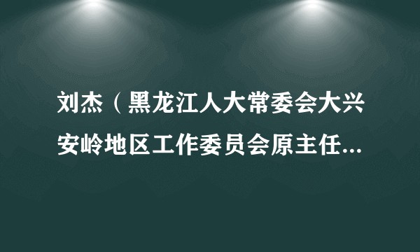 刘杰（黑龙江人大常委会大兴安岭地区工作委员会原主任、党组书记）