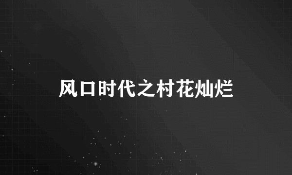 风口时代之村花灿烂